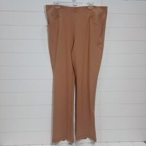 MaEVe Anthropologie Women's XL Ponte Rear Split Ankle Pants High Rise Camel